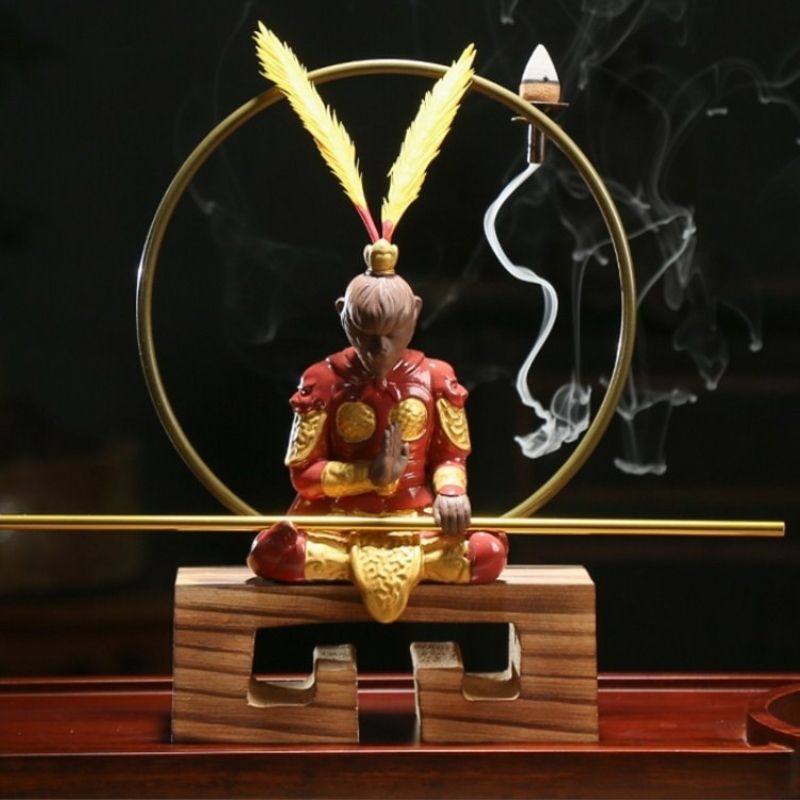 Statue du Singe – Sagesse Rouge