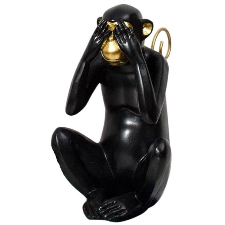 Statue des Trois Singes — Noir Édition Signature