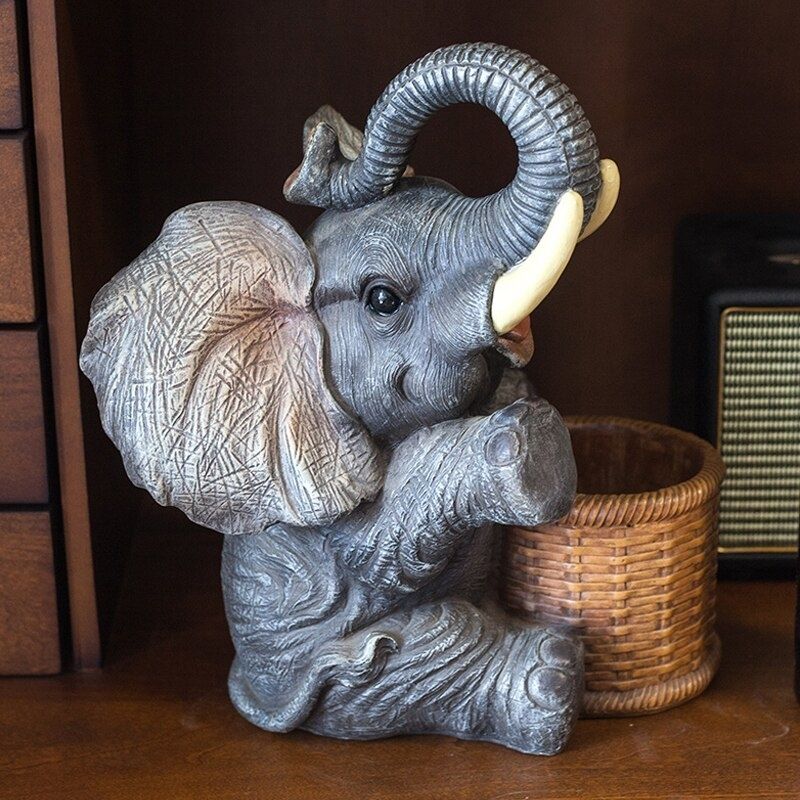 Statue Éléphant Porte-Pot de Fleurs – Déco Jardin Premium