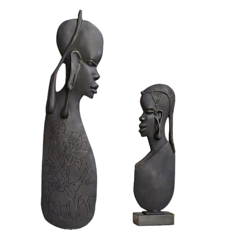 Statue Africaine Moderne Noire — Édition Prestige