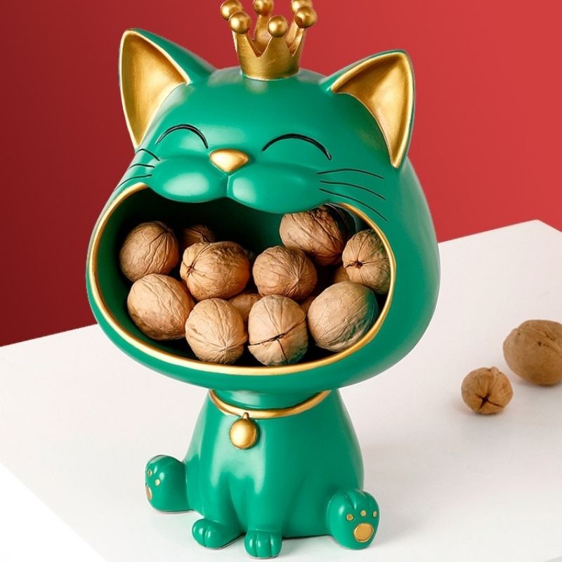 Statue Chat Vert — Édition Signature