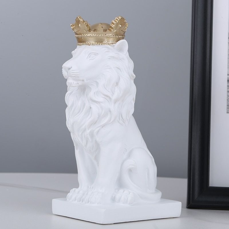 Statue du Roi Lion Blanc — Collection Prestige