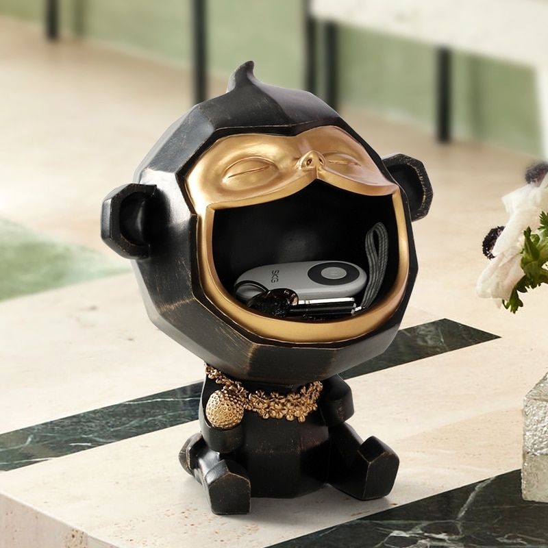 Statue Singe Noir — Design Exclusif