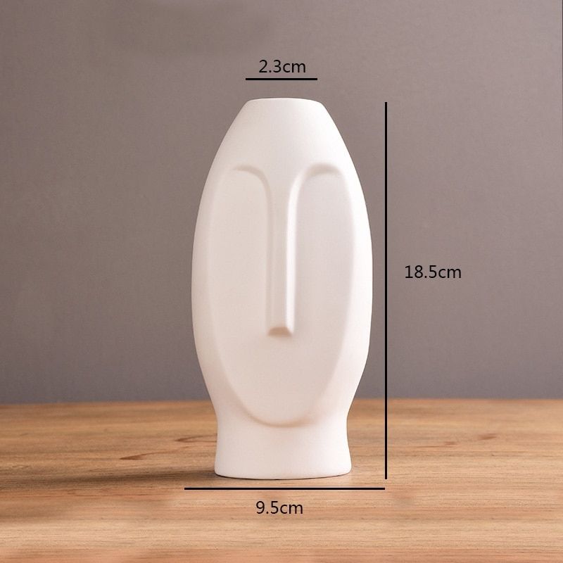 Statue Moaï – Vase Blanc