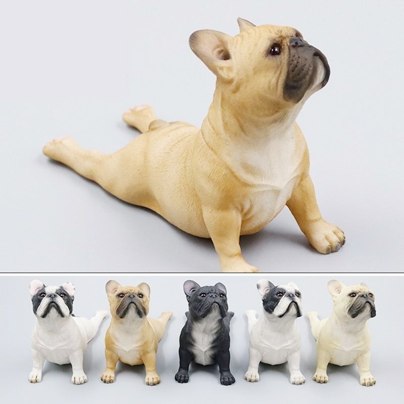 Statue Bouledogue Marron Allongé — Édition Signature
