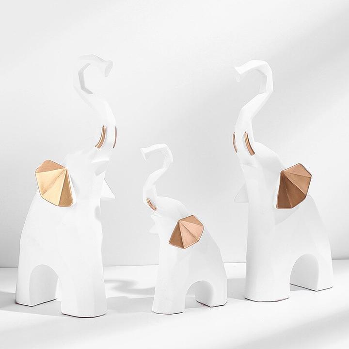 Statue Éléphant – Design Blanc
