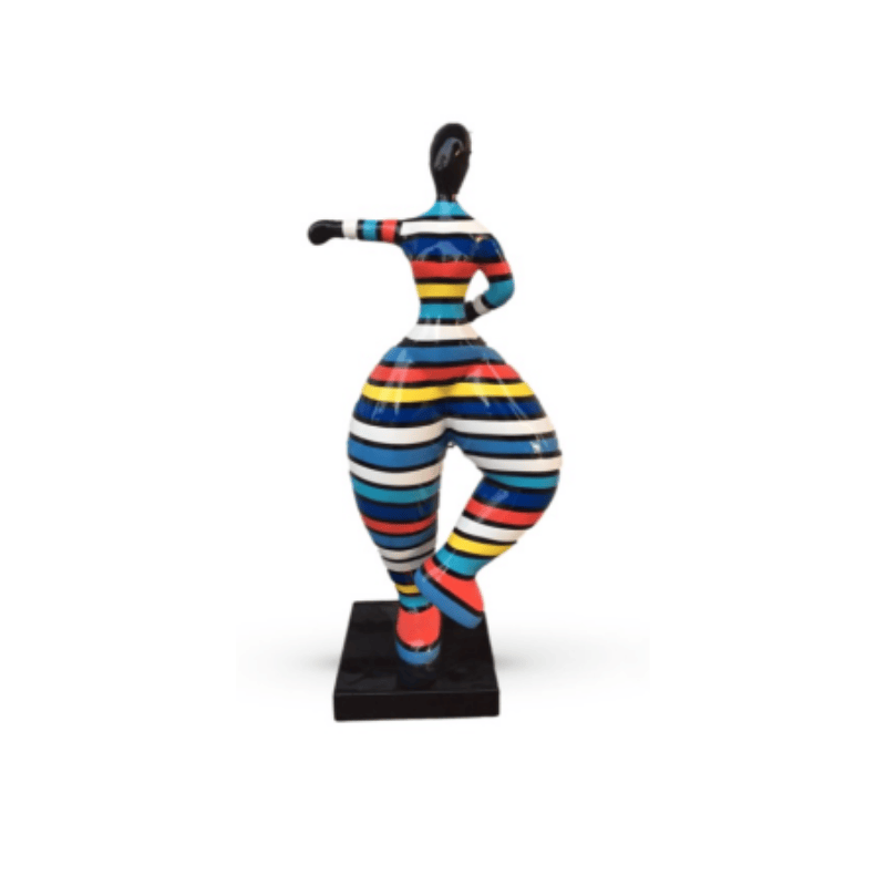 statue-femme-ronde-en-resine-multicolore