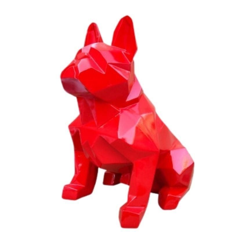 statue-bouledogue-origami-rouge