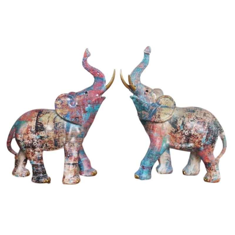 statue-elephant-peinture