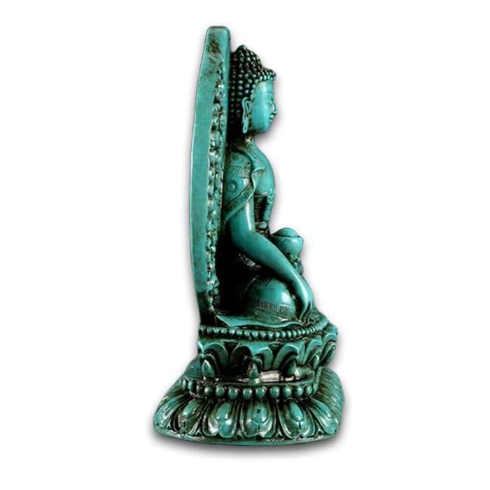 Statue Bouddha Moine Turquoise - Édition Signature