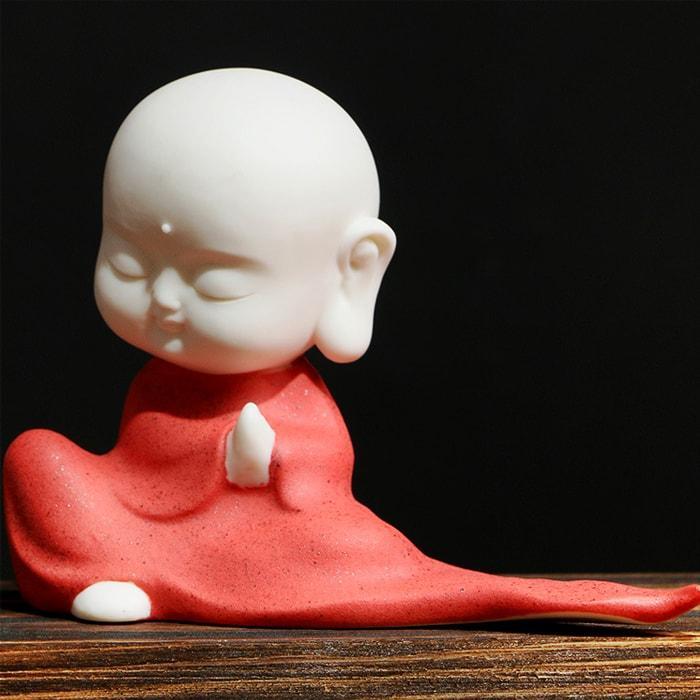 Statue Bouddha Moine Rouge – Édition Prestige