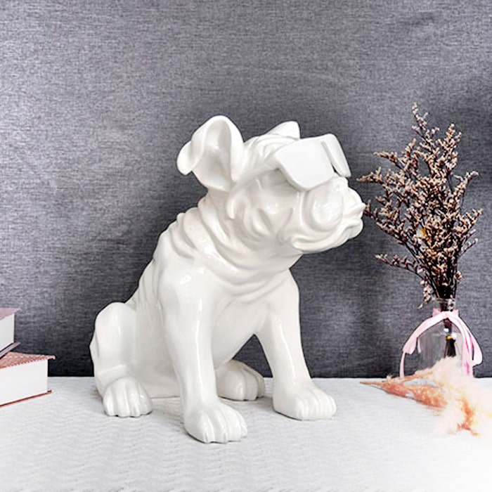 Statue Bouledogue Jaune – Édition Signature
