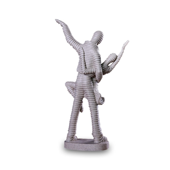 Statue Couple Amour Abstrait - Signature