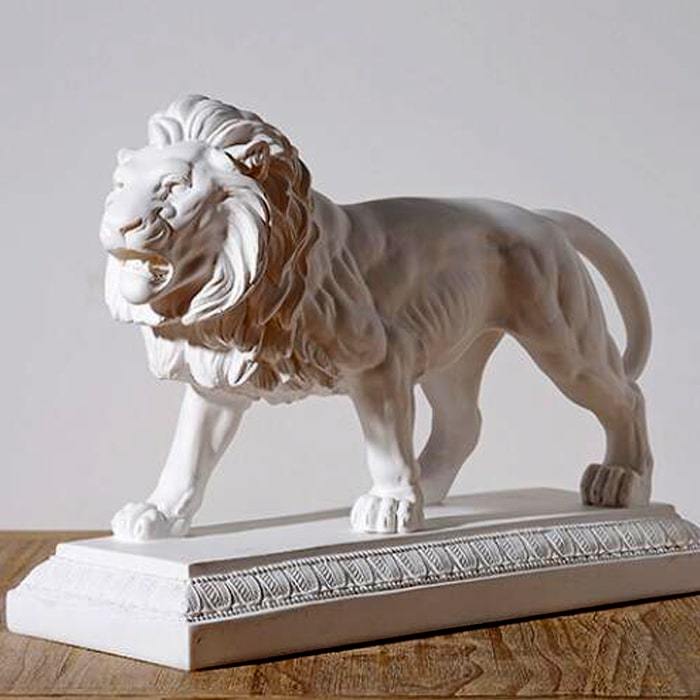 Statue Lion Blanc — Édition Signature