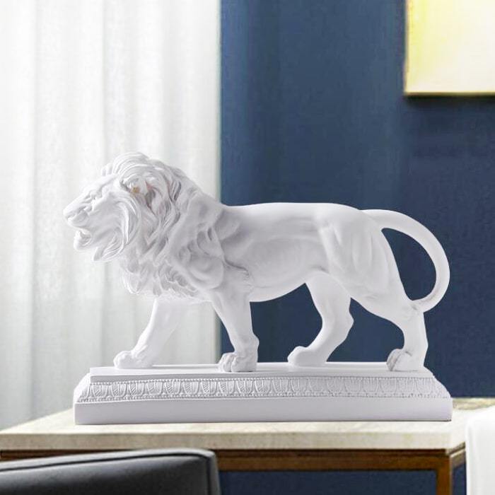 Statue Lion Blanc — Édition Signature