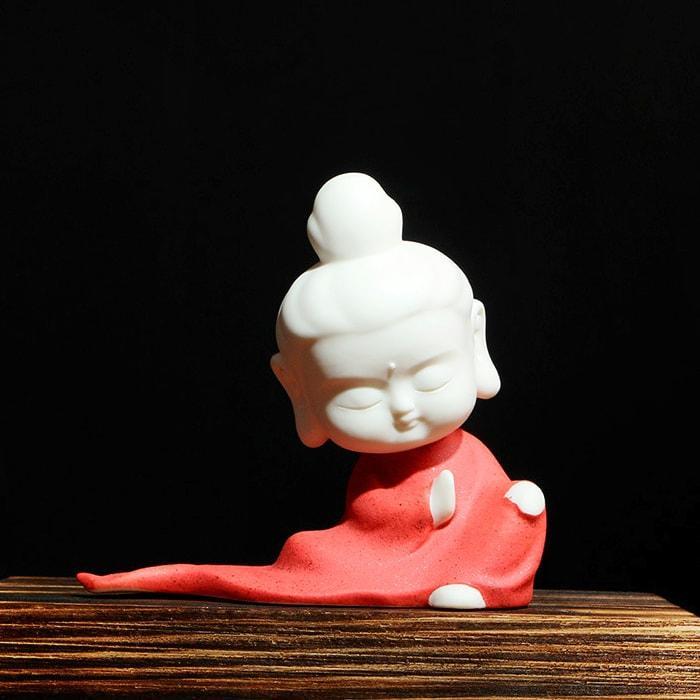 Statue Bouddha Moine Rouge – Édition Prestige