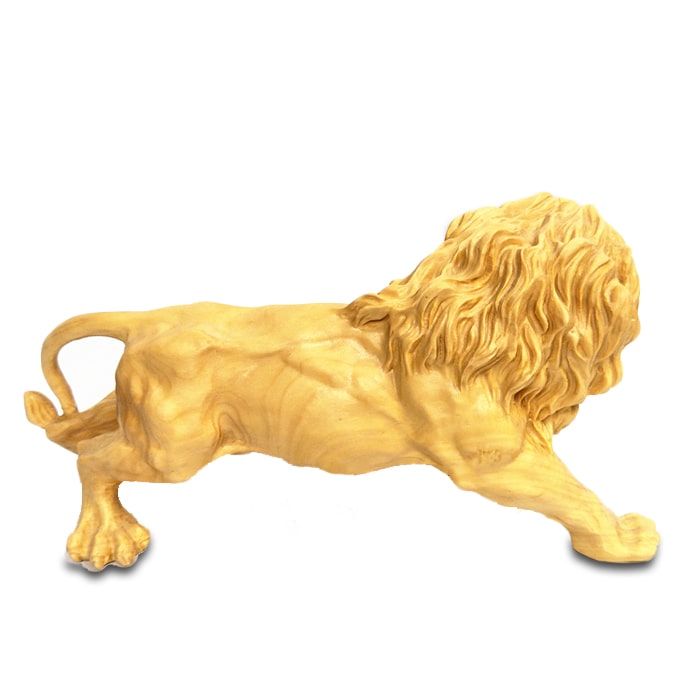Statue Lion en Bois Premium