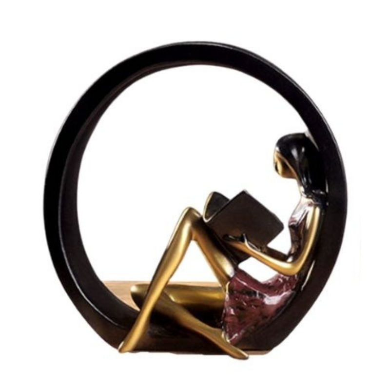 Statue Femme Assise Noire — Collection Signature