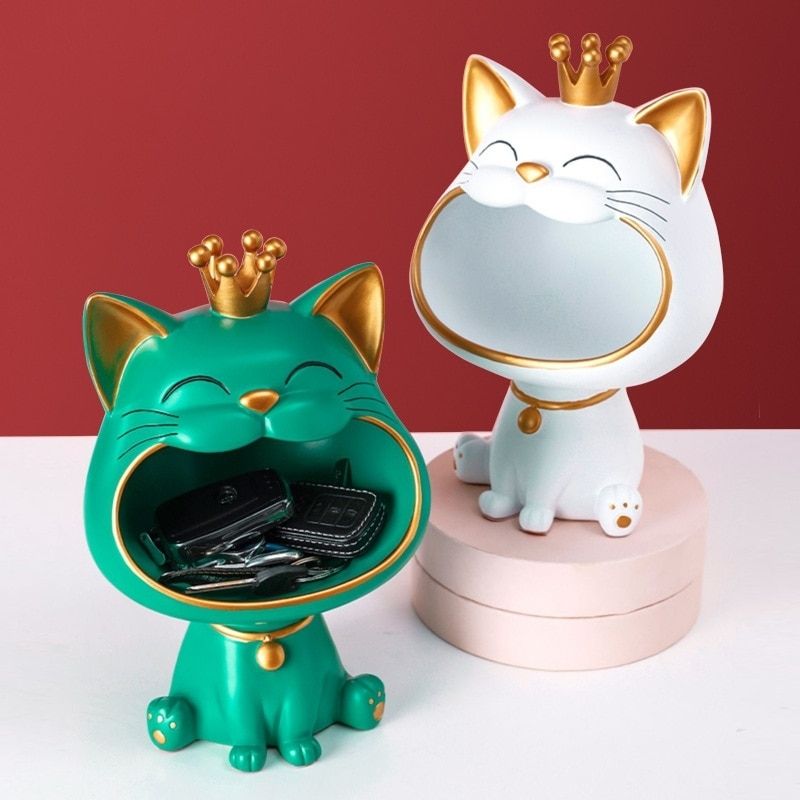 Statue Chat Vert — Édition Signature