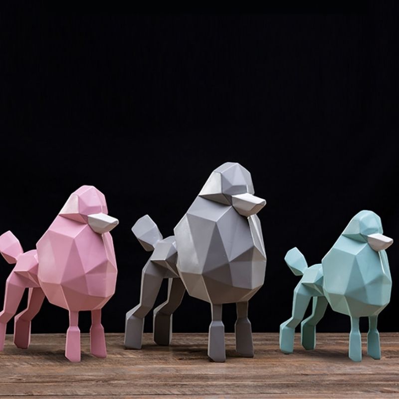 Statue Origami Caniche – Édition Signature