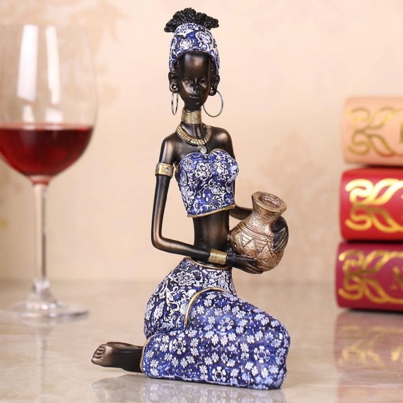 Statue Africaine avec Jarre — Édition Signature
