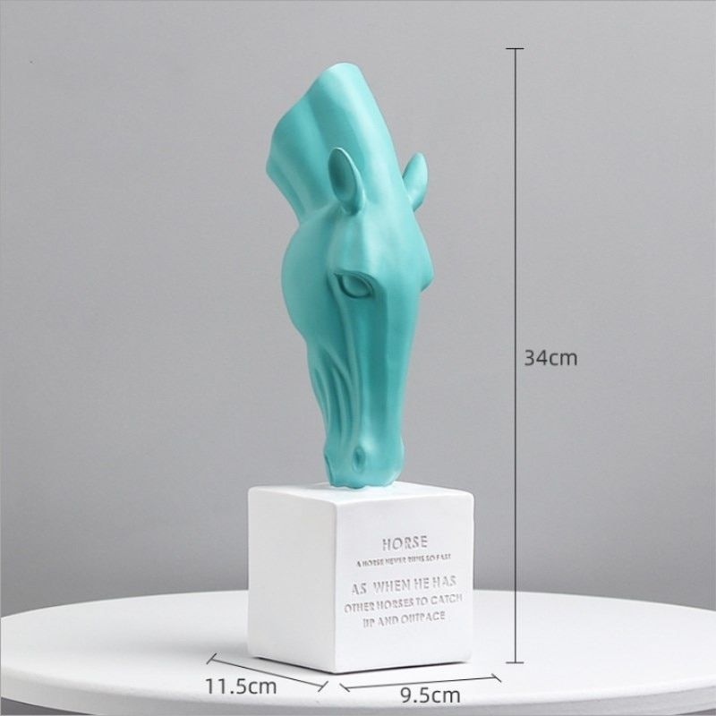 Statue Cheval: Tête Verte
