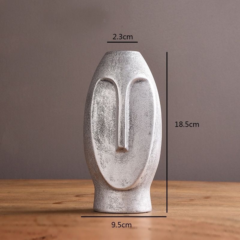 Moaï Argent — Statue et Vase Signature