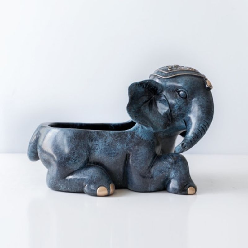 Statue de l'Éléphant Indien Coloré — Édition Signature