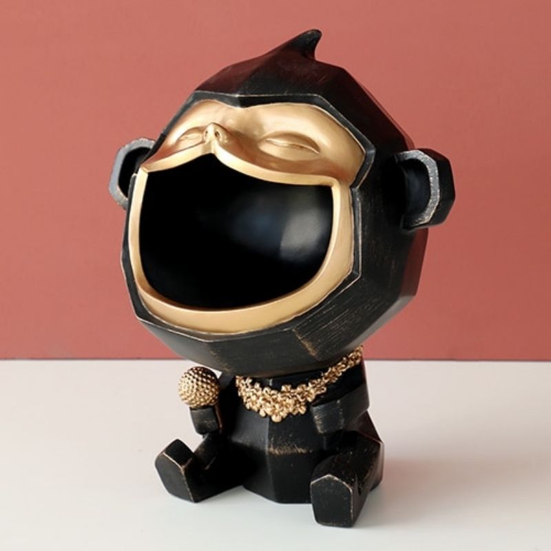 Statue Singe Noir — Design Exclusif