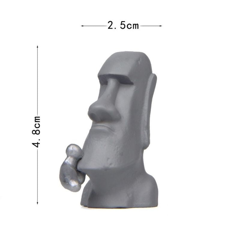 Statue Moaï Déco Gris – Édition Signature