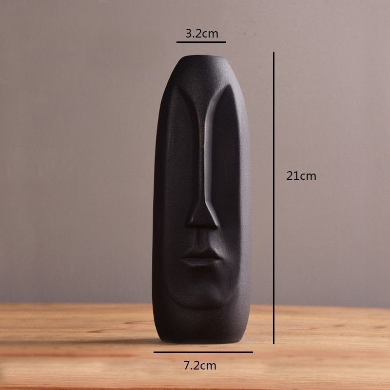 Statue Moaï Vase Noir — Édition Premium