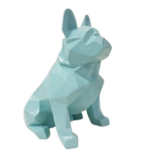 statue-bouledogue-origami-bleu