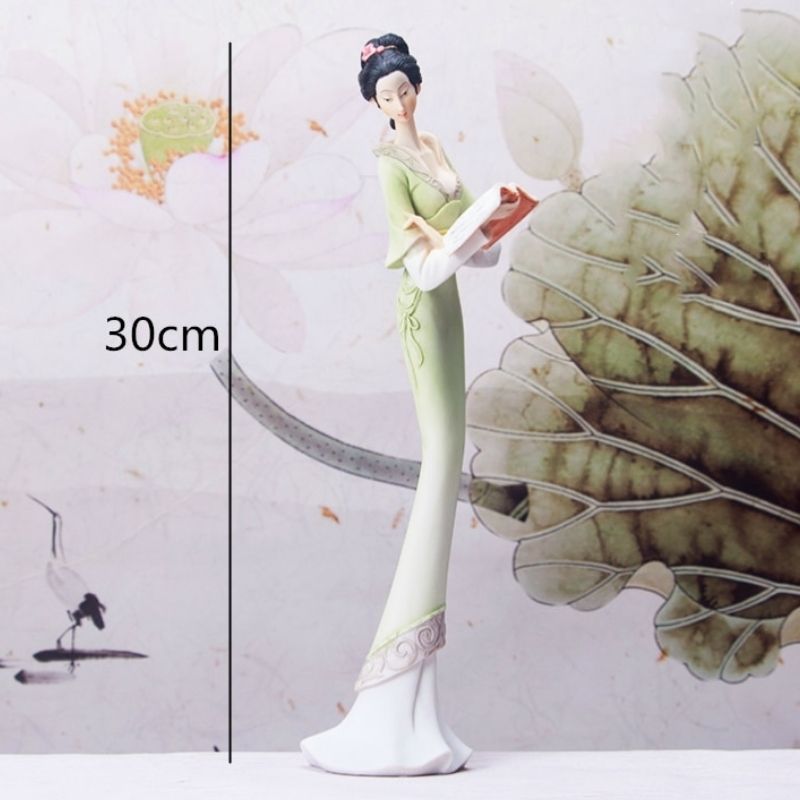Geisha Vert - Statue Japonaise Édition Signature