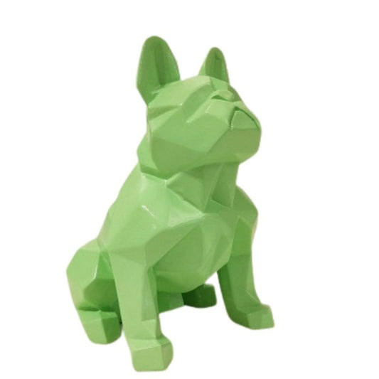 statue-bouledogue-origami-vert