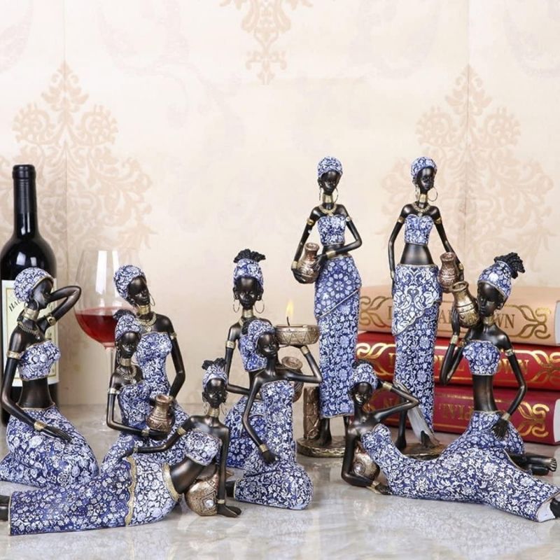 Statue Femme Africaine en Résine – Édition Prestige