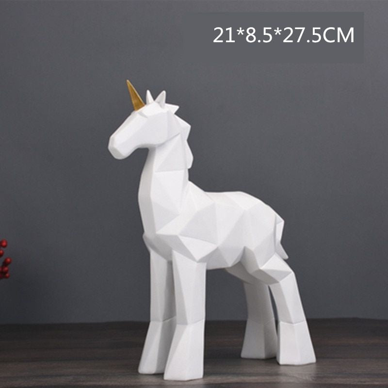 Statue Origami: Licorne Blanche
