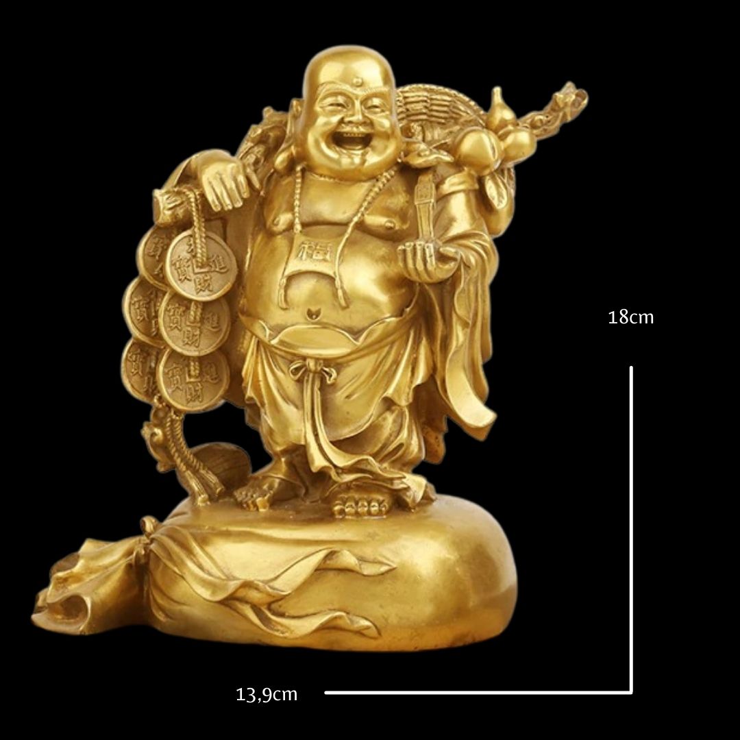 Statue Bouddha Rieur Bronze – Édition Signature Zen