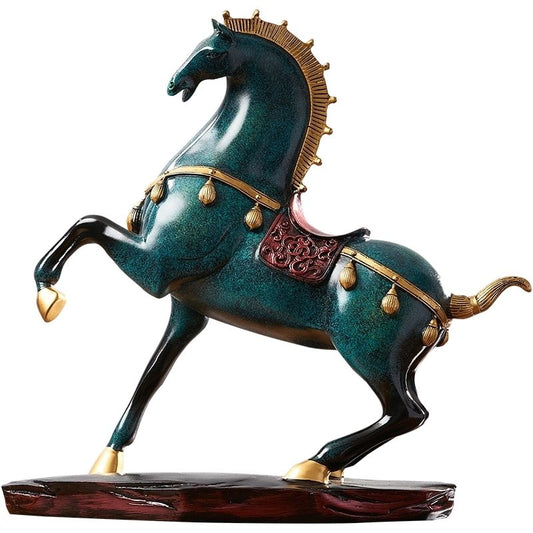 statue-cheval-asiatique-vintage-en-resine