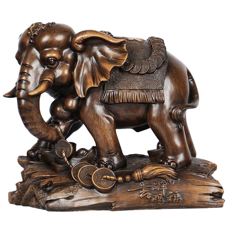 statue-elephant-effet-bois
