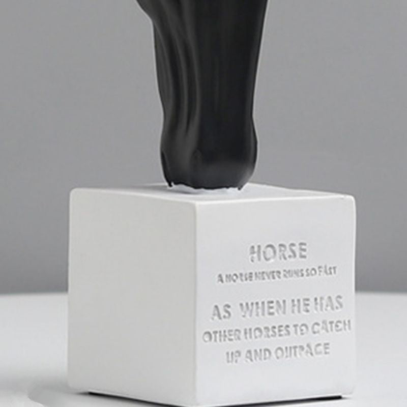 Statue Tête de Cheval Noire — Édition Signature