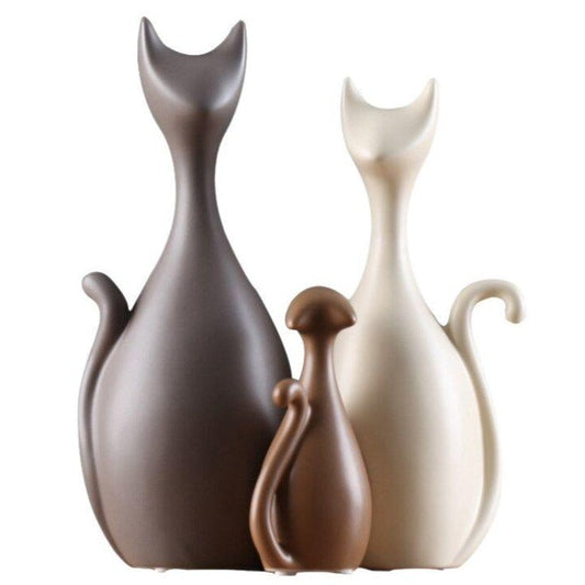 statue-chat-famille