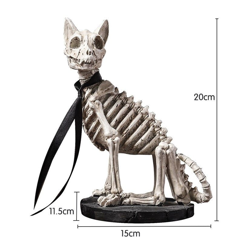 Statue Chat Squelette — Édition Prestige