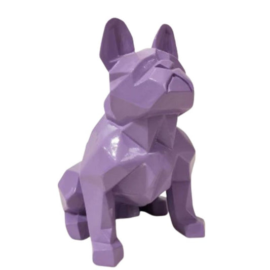 statue-bouledogue-origami-violet