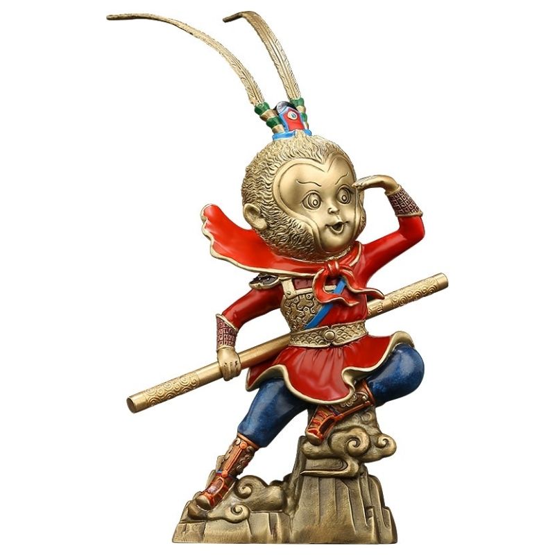 statue-singe-colore-samourai