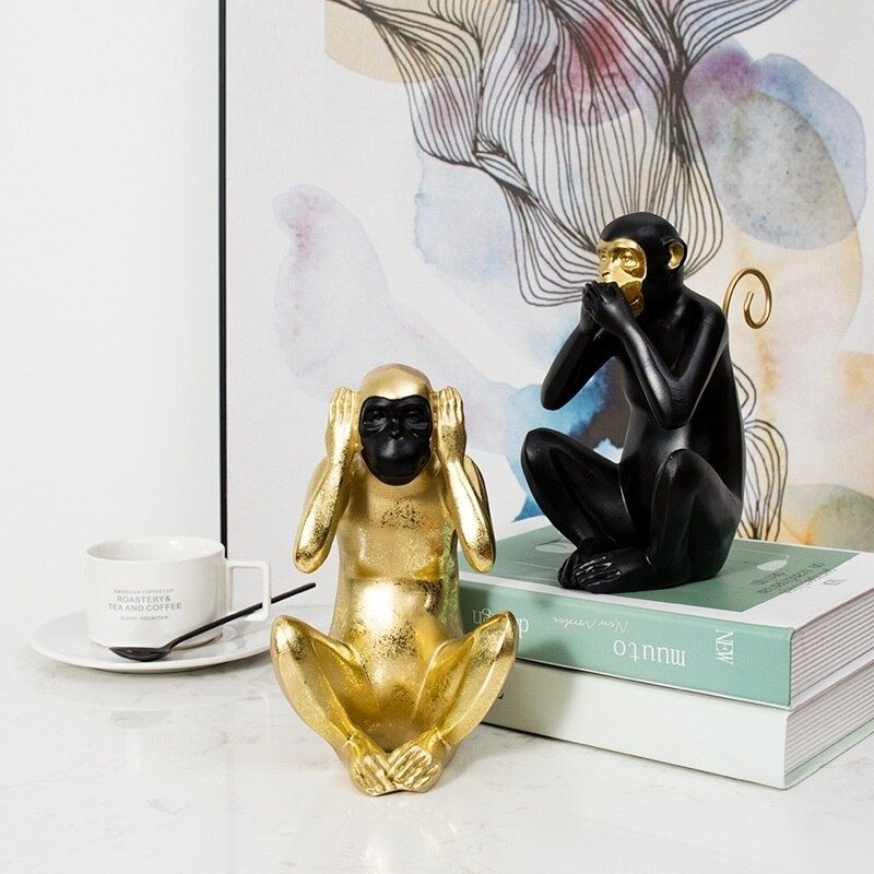 Statue des 3 Singes en Or - Édition Prestige