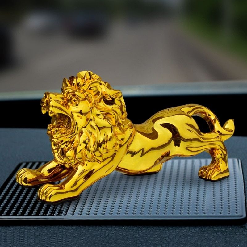 Statue Lion d'Or en Résine – Édition Luxe
