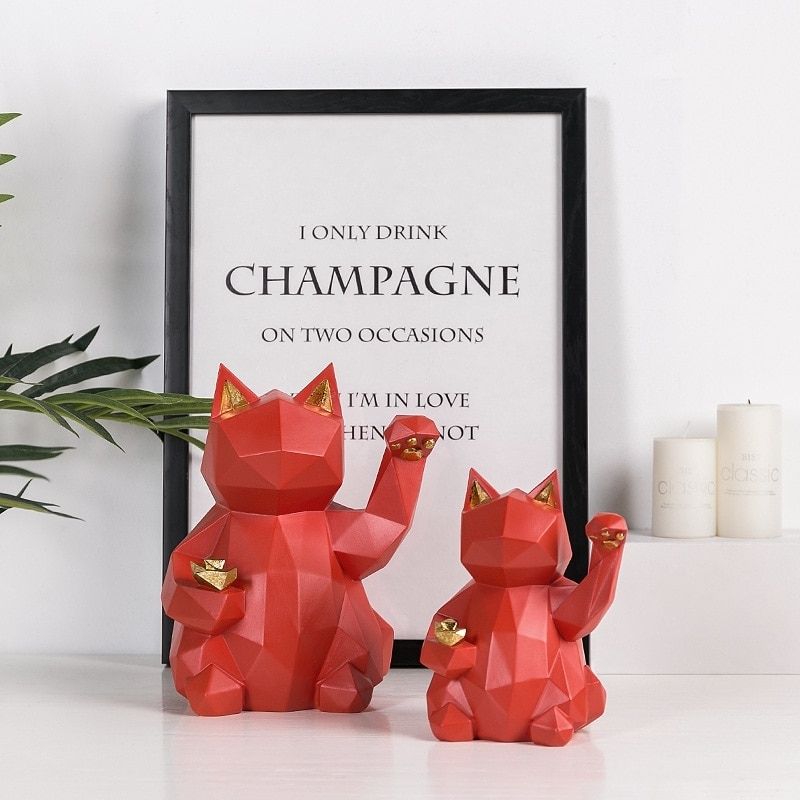 Statue Chat Japonais Origami – Édition Premium