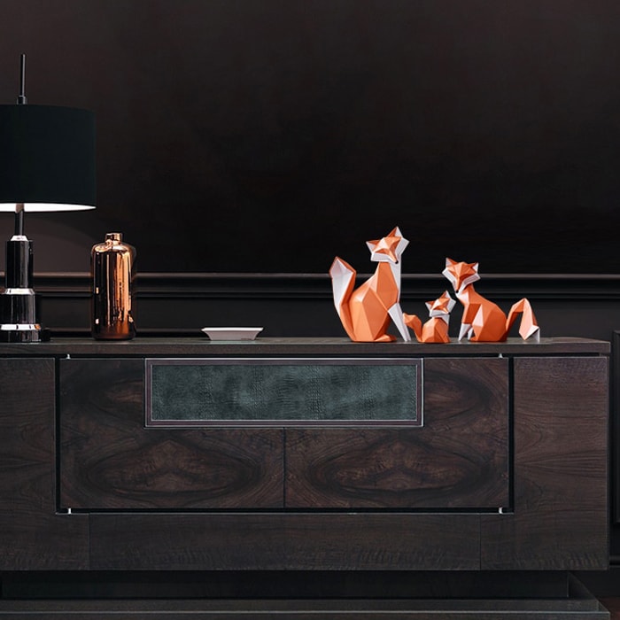 Statue Origami : Renard Family