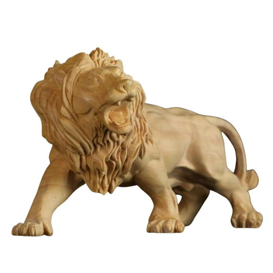 statue-lion-bois
