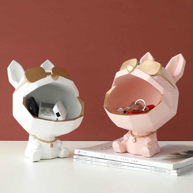 Statue Bouledogue Anglais Blanc – Édition Prestige
